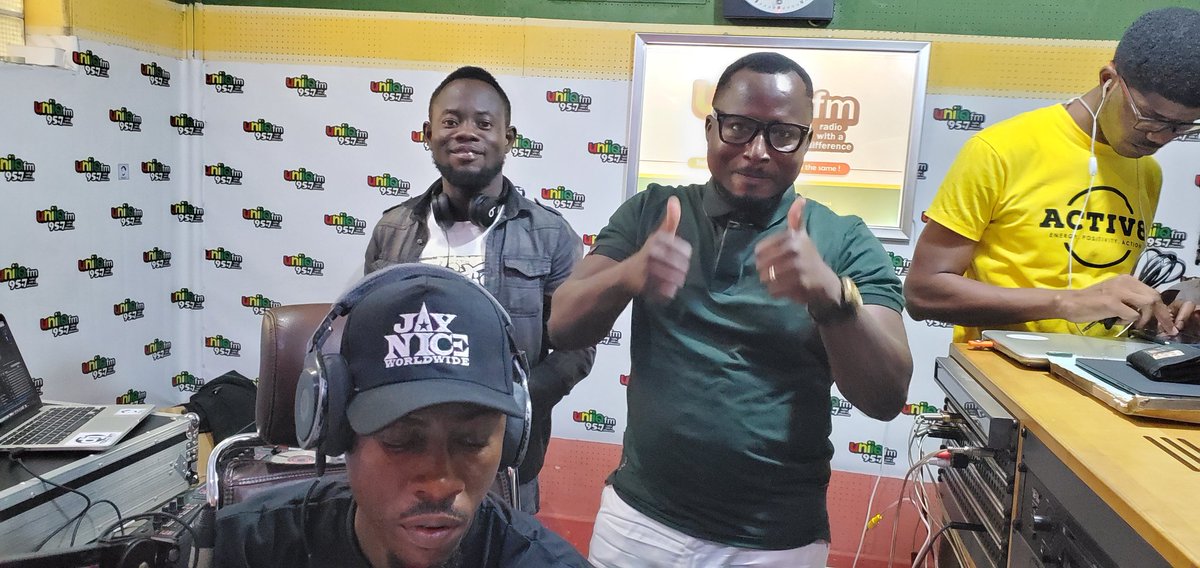 kobengkyereh's tweet photo. It's the #Christmas2021 blast on @Uniiqfm @thegbcghana with @aberolzi, @nic_yaro and @deejaytisco taking over the radio till 5pm and more follows. You can't miss this. Welcome aboard.
#SDGs 
#Partnership 
@cmghana
@londonna99
@ManuellaAmuzu21 https://t.co/E8B1tVyqKf