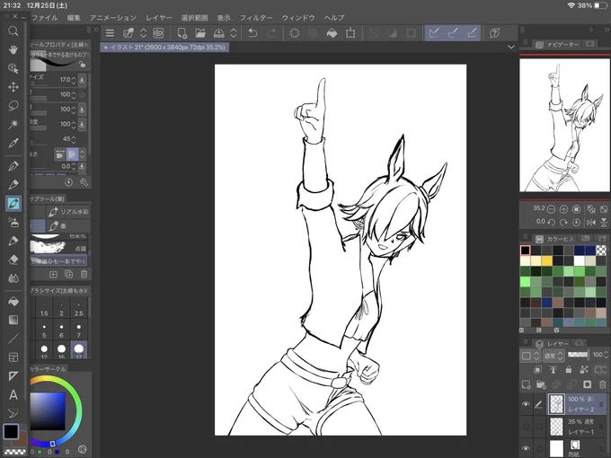 久しぶりに描いてゐる 