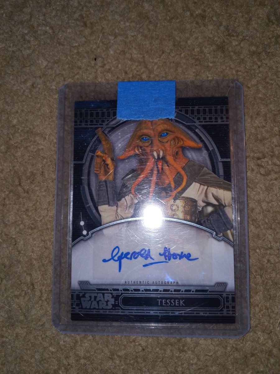starwarsbrock's tweet photo. Just received a #GeraldHome #StarWars40thAnniversary autograph card for Christmas. #StarWars #Tessek https://t.co/JvUaHEf4tD