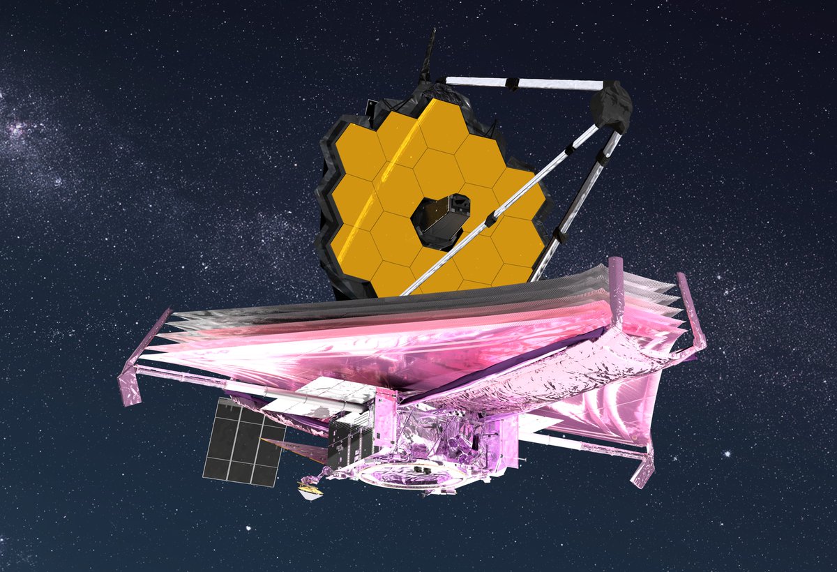 An artist's concept of NASA's James Webb Space Telescope in space.