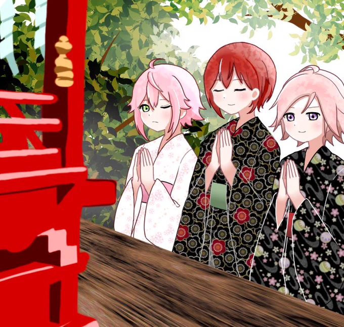 これはお正月感を出したかったけどあまり出なかった推しカプ絵 