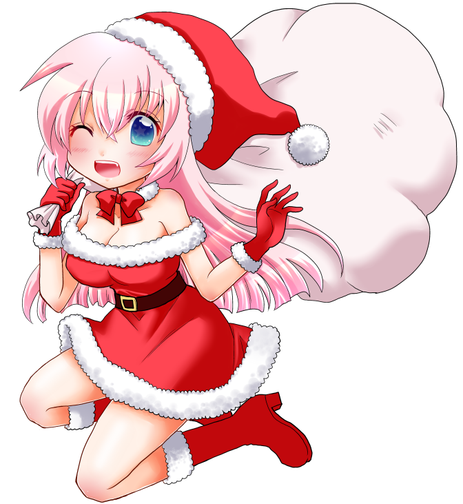 サンタ絵描いてたけど墨たんが膝の上で寝てしまったので過去絵で許して欲しい 