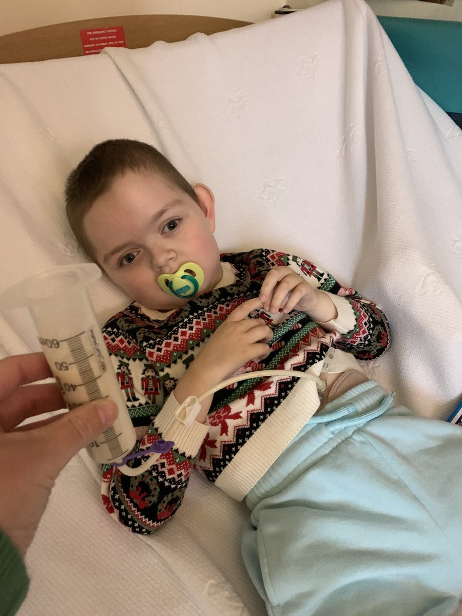 rubyeyelashes's tweet photo. My amazing son Zachary had his 21st operation end of Nov heโs got to stay in bed most of the day as heโs still recovering heโs just had his liquid Christmas lunch.. still smiling! #pegfed #JoinIn #lovehim https://t.co/pCWmvqwi6j