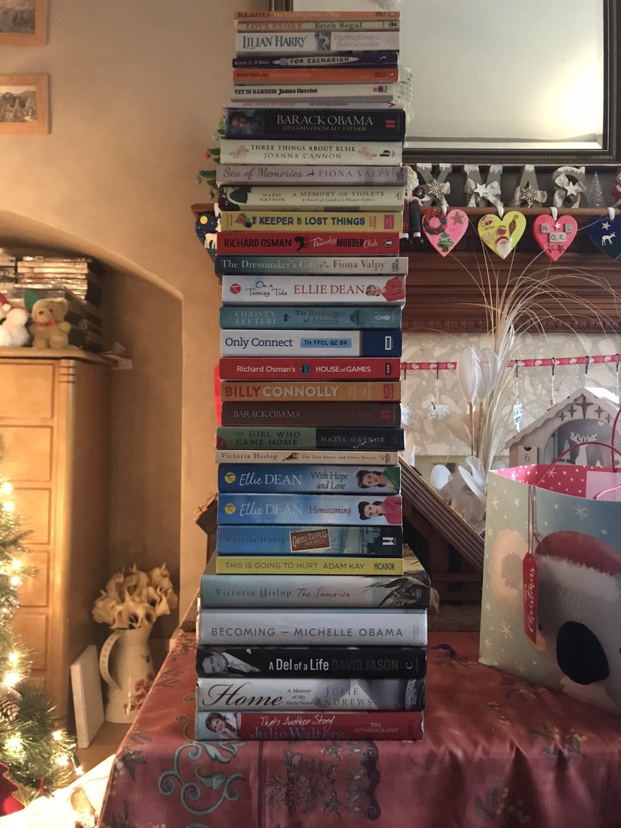 LizzieAllen1's tweet photo. Christmas book haul and of you add the ones I still haven’t read the tbr pile is 100% taller than me. 😂😂😂 #books #readers #newbooks #tobereadpile https://t.co/gKOHegbr5N