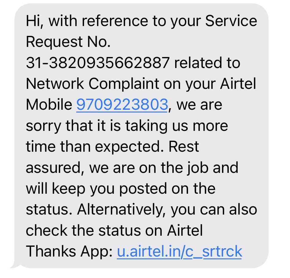 ankithbg30's tweet photo. @Airtel_Presence not able to use internet for past 1 week, why not you deduct the charges from my bill for this time when the services are down, like you charge us extra every-time there’s a delay from our end in bill payment. Also a deadline for resolution will be appreciated https://t.co/gpaJiYp3xb