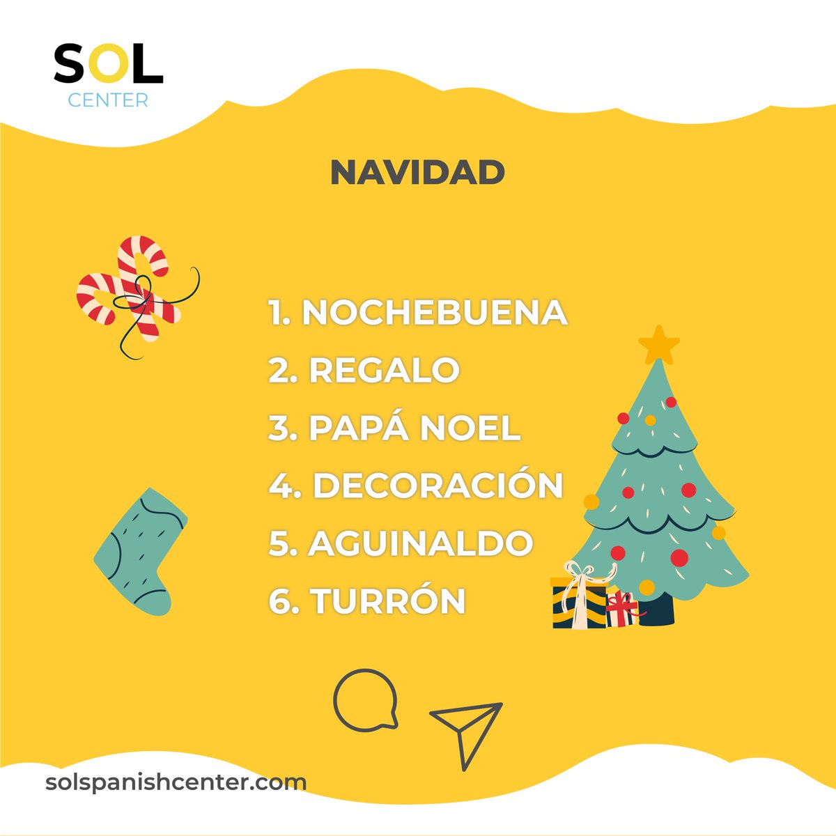 solcentersp's tweet photo. 🇬🇧 Christmas vocabulary! 🎅 Ready? 🎄 ⤵Leave your answer in the comments below.
🇪🇸 ¡Vocabulario de Navidad! 🎅 ¿Preparados? 🎄 ⤵Deja tu respuesta en los comentarios #Navidad #espanol #Christmas2021 https://t.co/7bpYVI2GGc