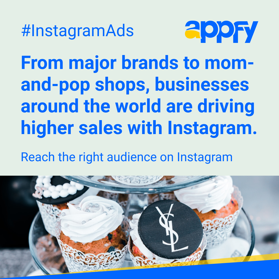 appfy's tweet photo. From major brands to mom-and-pop shops, businesses around the world are driving higher sales with Instagram. Reach the right audience on Instagram. #business #ppc #ads #marketing #seo #1stpage #ranking #appfy #marketing #campaign #locallisting #searchengineoptimization https://t.co/2If8UdZZF3