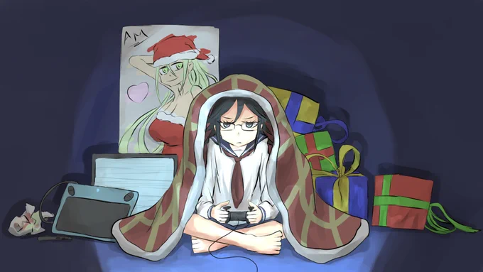 クリスマスに巻き込まないでよクリスマスプレゼントだのクリスマスイラストだの期待しないでよ勝手にやっててよほっといてよ#クリスマス #クリスマスイラスト #クリスマスイラスト展示会2021 