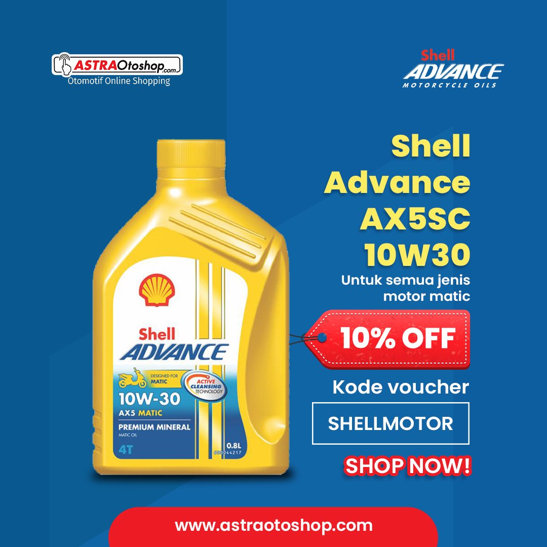 astraotoshopcom's tweet image. Sob! Kalau mau beli oli motor bulan ini jangan lupa pakai kode voucher SHELLMOTOR ya karena ada diskon 10% off plus free ongkirnya!

Yuk check out sebelum kehabisan, Sob!

#Astraotoshopaja
#olishell