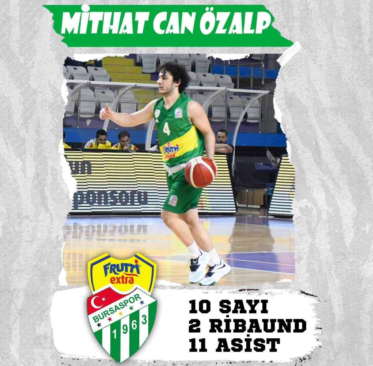 BsBasketbol's tweet photo. ✅Genç oyuncumuz Mithat Can Özalp 10 sayı, 2 ribaund ve 11 asistle double-double yaptı https://t.co/VWwKym785o