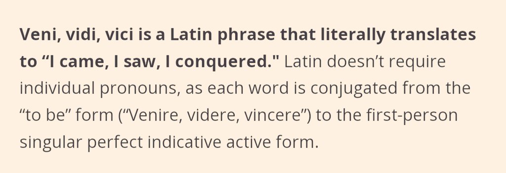 veni, vidi, vici