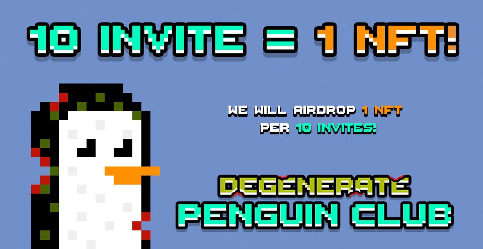 💸 $1000 HUGE GIVEAWAY 💸

🏆 Prize: 1 NFT + $1000! 🐧💸

✅ To Join
👉Follow: <a href="/DegenPenguins/">Degenerate Penguin Club | SOLD OUT!</a> 
👉Like, RT, Tag 3 Friends
👉Join discord.gg/YRpH2hxB3d (tweet your DC username)

 📣 On the mint day.

Good luck!
#SolanaNFTs #NFTCommunity #NFTGiveaways  #nftcollector #NFT #FreeNFT