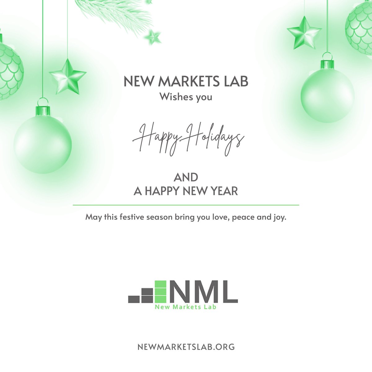 The New Markets Lab Team wishes you the warmest greeting this festive season and best wishes for happiness in the New Year!