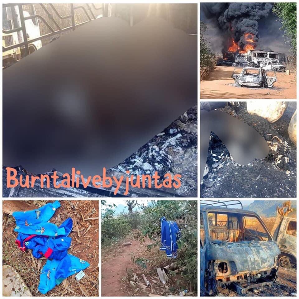 The wanton violencescommitted against unarmed civilians including extrajudicial executions indiscriminate shelling and mass looting byMyanmar Military appear to constitute war crimes so that <a href="/UN/">United Nations</a> should be nomore reluctant to take actions.#BurntAliveByJunta