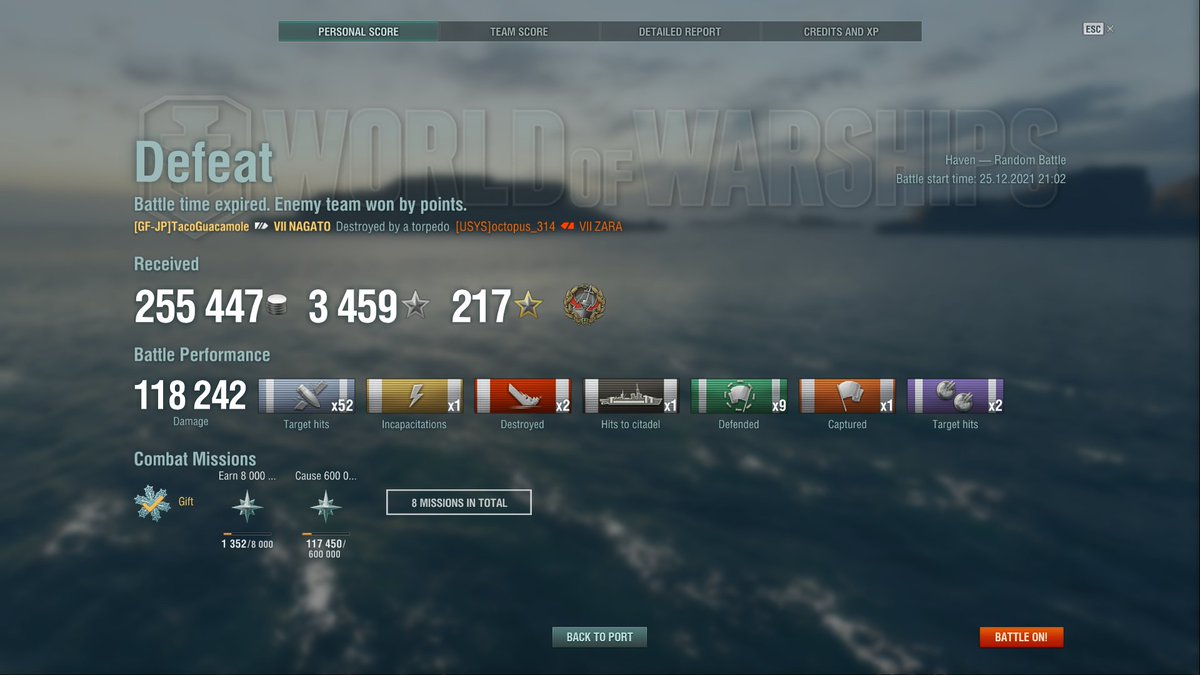 Taco_GFJP's tweet photo. Decent Tier 7 game after half a year of not playing. Potential damage was quite low, but blame me for being rusty...
#Nagato #Confederate
#WorldofWarships #wows #WoWSGFJP https://t.co/M68U2TXckb