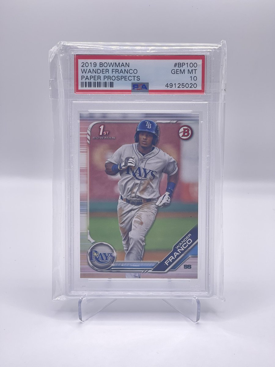hobbyslambreaks's tweet photo. 2019 Wander Franco First Bowman Paper #BP100 PSA 10 ⚾️

$120 OBO 💰

#BROWARDHOLIDAYSALE🎅🏼 #TheHobby @ClutchRipz @DallasCardWorld @sports_sell @HobbyConnector @JimsHobbyHunt https://t.co/LsnXZKIyQr