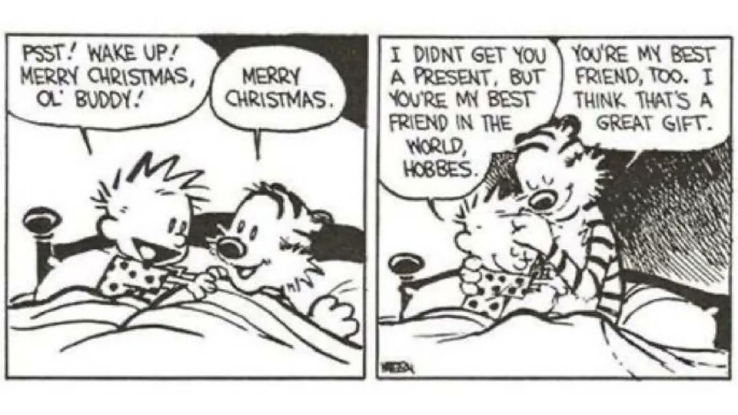 Never forget about the true meaning behind Christmas 😊 #CalvinandHobbes #Christmas