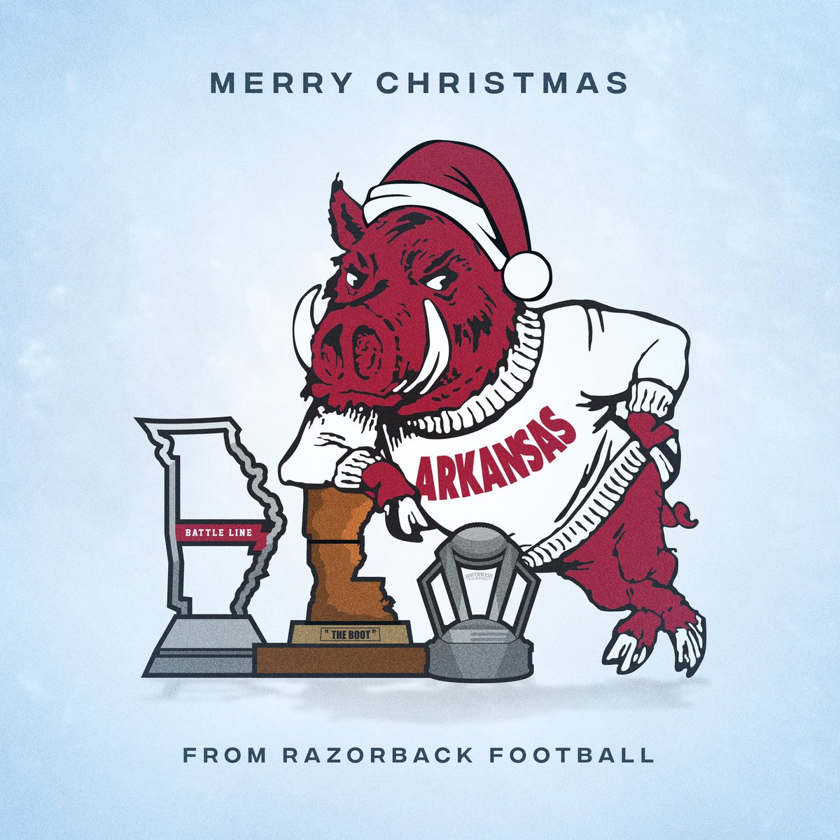 RazorbackFB's tweet photo. Merry Christmas, Razorbacks! https://t.co/JAaPYknFrv