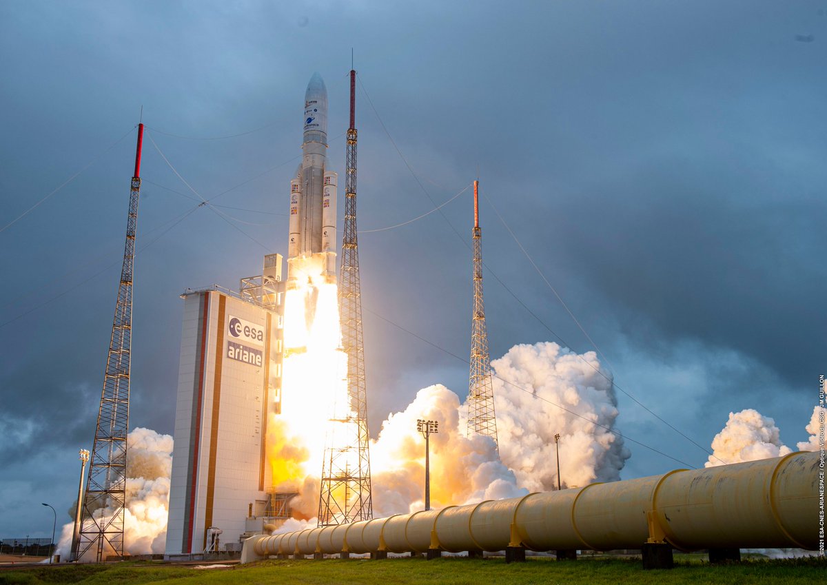 ESA_de's tweet photo. Nochmal die heutigen Ereignisse  Revue passieren👇
  
Start des James Webb Weltraumteleskops am 25.12.2021, 13:20 MEZ  🚀🔭 https://t.co/y8FFqzj0MR