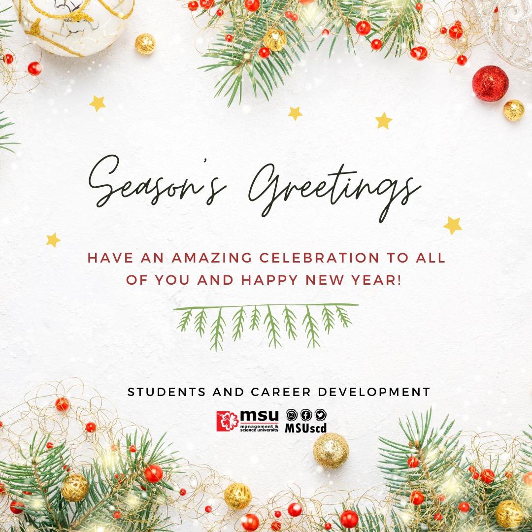 MSUscd's tweet photo. Wishing all of you a happy holiday and stay safe wherever you are.

#msumalaysia
#msuscd https://t.co/h2hR22JmhX