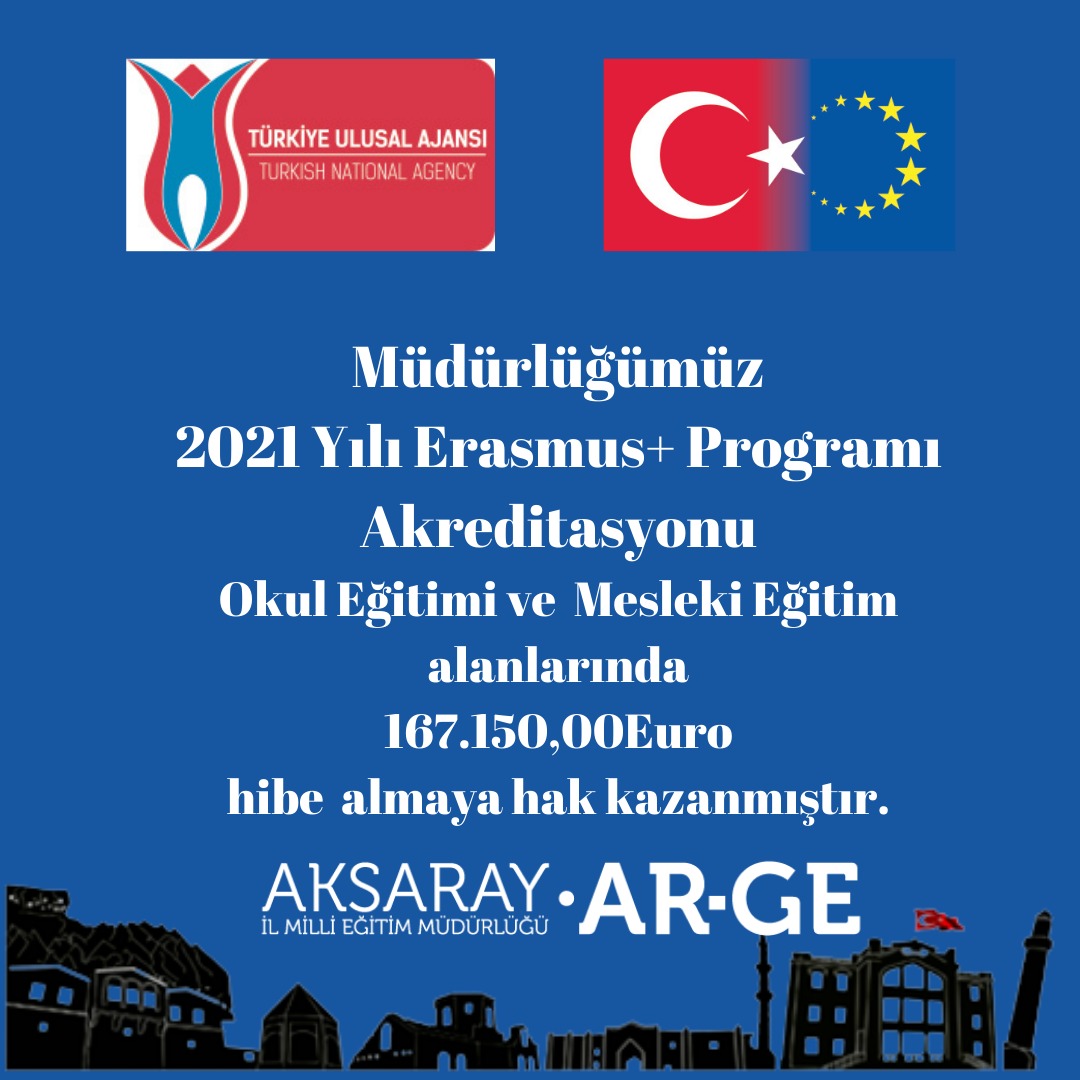 Erasmus+ Programı Mesleki Eğitim ve Okul Eğitimi akreditasyonu ilimize hayırlı olsun. Akreditasyon sürecinde çok büyük emeği olan Ar-Ge birimimizi tebrik ederim.

<a href="/tcmeb/">Millî Eğitim Bakanlığı</a> @hmzaydg <a href="/KeremSahin68/">Kerem ŞAHİN</a>