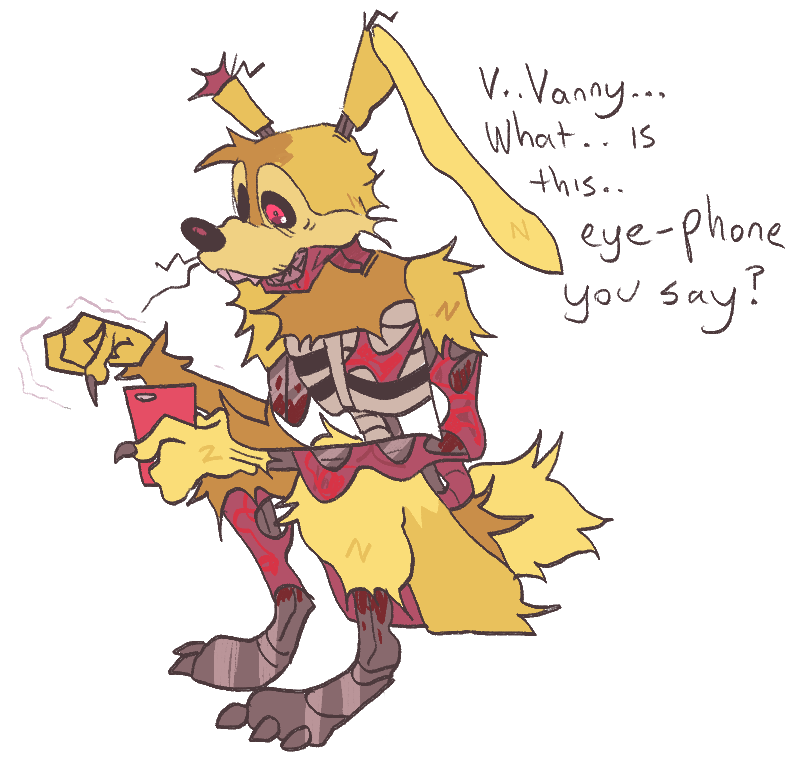 BiteBunnys's tweet photo. / FNAF Security breach spoilers / gore ?

He is so fucking old... do you think Vanny gave him an Iphone.. https://t.co/evN6WcBqFg