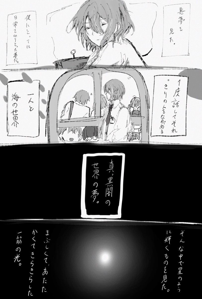 司類🌟🎈らくがき
漫画らしきもの
夢で会った人に会いたくて転校する妄想をした。
(中学生類) 