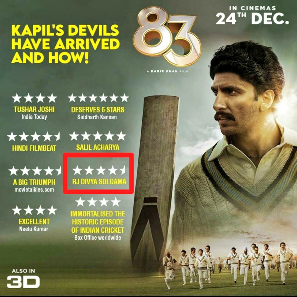 DIVYASOLGAMA's tweet photo. Thank You,
Team #83TheMovie, #RelienceEntertainment & #NadiadwalaGrandsonEntertainment for making me proud part of this fantastic film, where one can 'Witness, cherish & relive the history with tears of joy'
RJ #DivyaSolgama
#RanveerSingh @TripathiiPankaj @bomanirani #KapilDev https://t.co/UPlAohwu9T