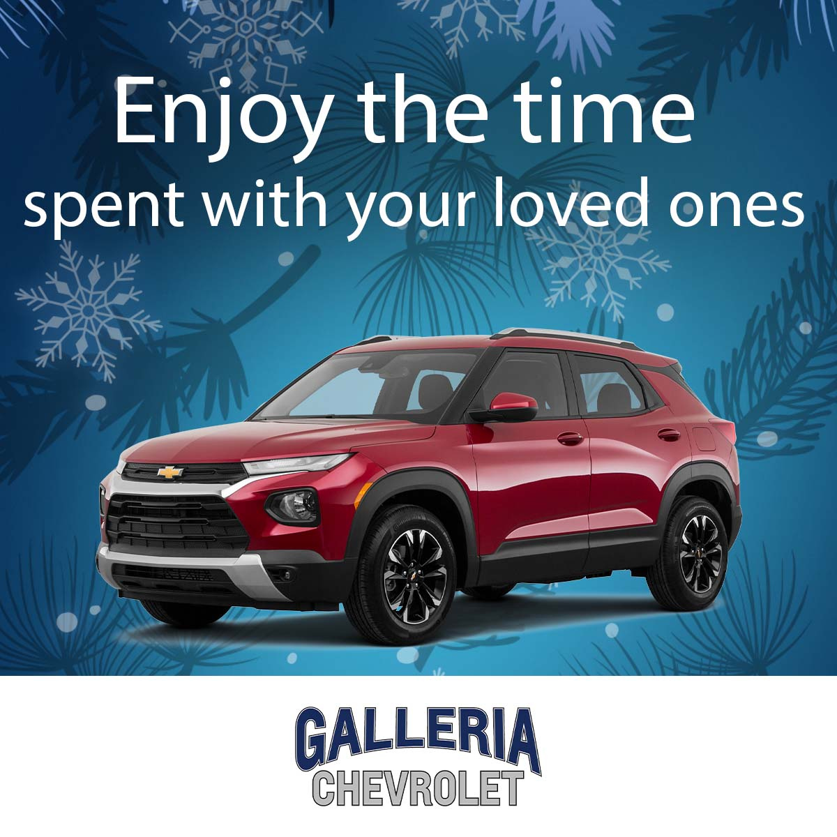 The holiday season is the perfect time to enjoy the time spent with your loved ones. Happy holidays from #GalleriaChevrolet! #HappyHolidays
