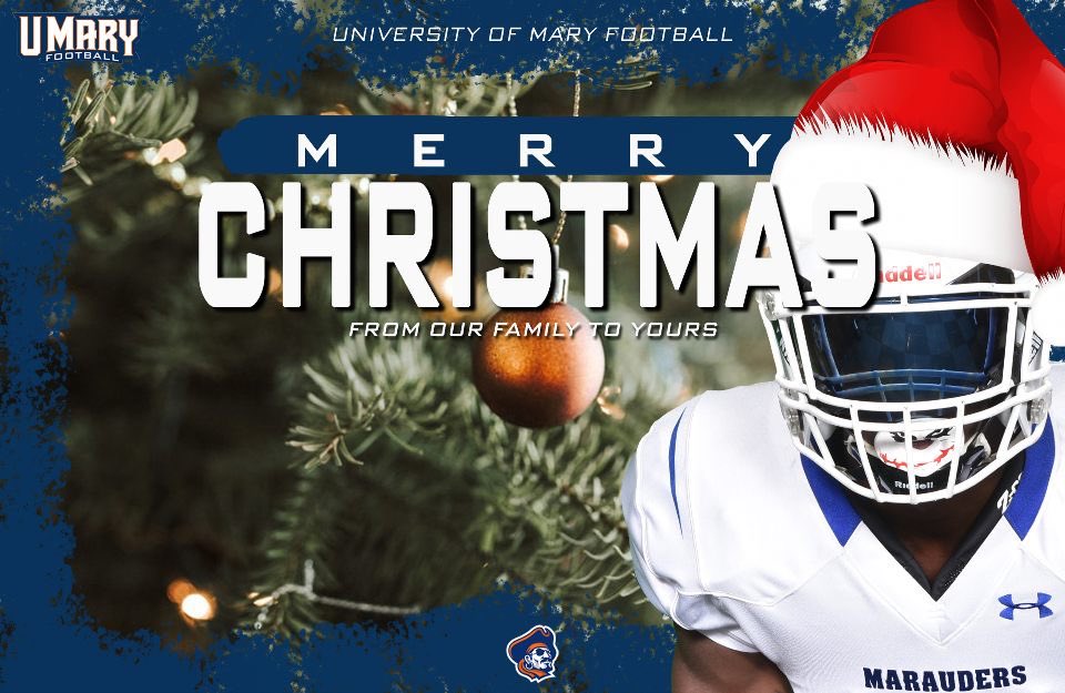 UMaryFootball's tweet photo. From Our Marauders Football Family: Merry Christmas and Happy Holidays!

It is great to see plenty of 🔵➕🟠 ornaments on the 🌲! https://t.co/cwIpmgLnkY