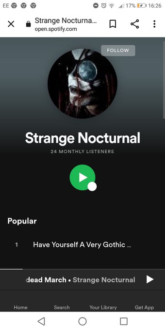 𝕾𝖙𝖗𝖆𝖓𝖌𝖊 𝕹𝖔𝖈𝖙𝖚𝖗𝖓𝖆𝖑 - Overwhelming to find 1 of my Christmas songs is popular on Spotify this year, even though I've not shared it this year! Thank you All! #HaveYourselfAVeryGothicChristmas https://t.co/FsvuDMWNqN