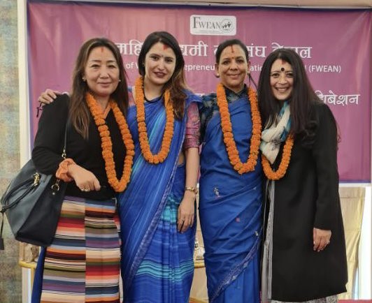 himabista's tweet photo. An intergenerational shift in the leadership:18th AGM, FWEAN (Federation of Women Entrepreneurs Association of Nepal)we 3 in the New Board as Executive Committee Members:Dikila Sherpa,Dr Prativa Pandey &amp; myself💪🏽excited to work #WomenInBusiness across #Nepal https://t.co/qcA37Qn7yI