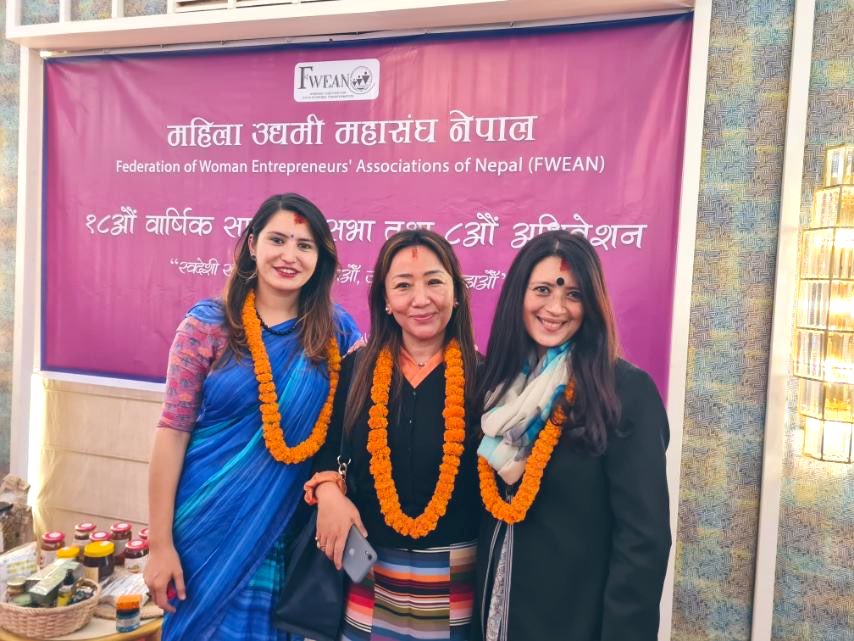 himabista's tweet photo. An intergenerational shift in the leadership:18th AGM, FWEAN (Federation of Women Entrepreneurs Association of Nepal)we 3 in the New Board as Executive Committee Members:Dikila Sherpa,Dr Prativa Pandey &amp; myself💪🏽excited to work #WomenInBusiness across #Nepal https://t.co/qcA37Qn7yI