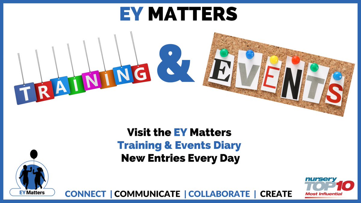 We are working hard to keep our #EYMatters Events Diary up to date with Training and Conferences specific to the #EarlyYears #EarlyChildhood sector - why not pay us a visit! https://t.co/diW32ctvDj https://t.co/g7WSqI848G