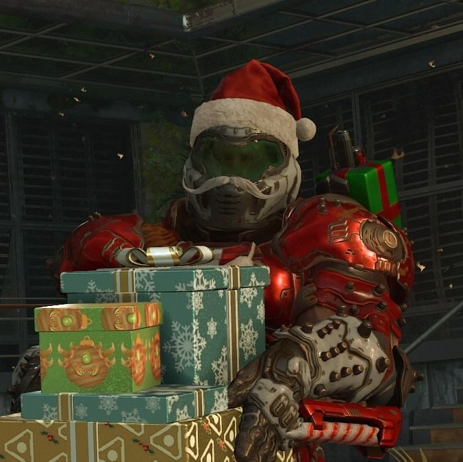 Leviethan__'s tweet photo. Merry Christmas, Slayers! ❄🎄

#DoomEternal https://t.co/fZtJV6FY83