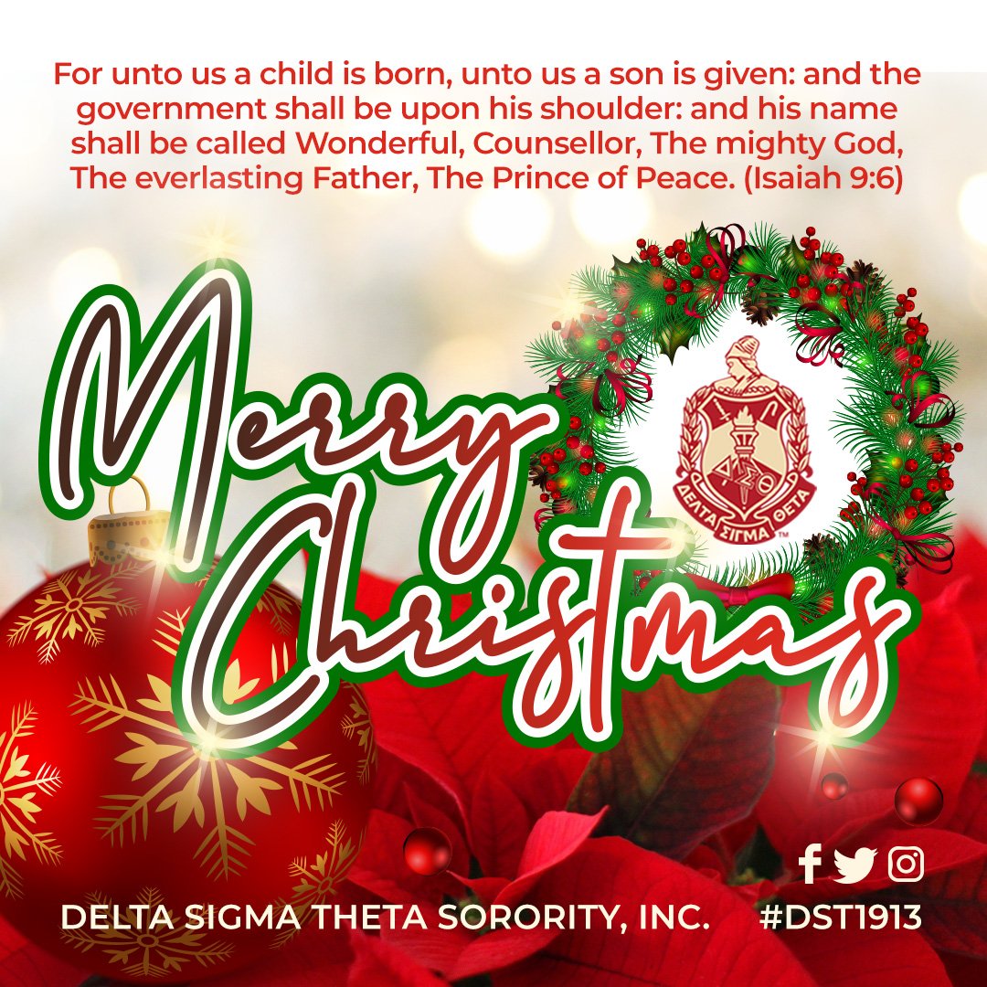 dstinc1913's tweet image. Delta Sigma Theta Sorority, Inc wishes our sorors, friends, and partners a very Merry Christmas! May your holiday be filled with much love and great joy! 🎄 #DST1913