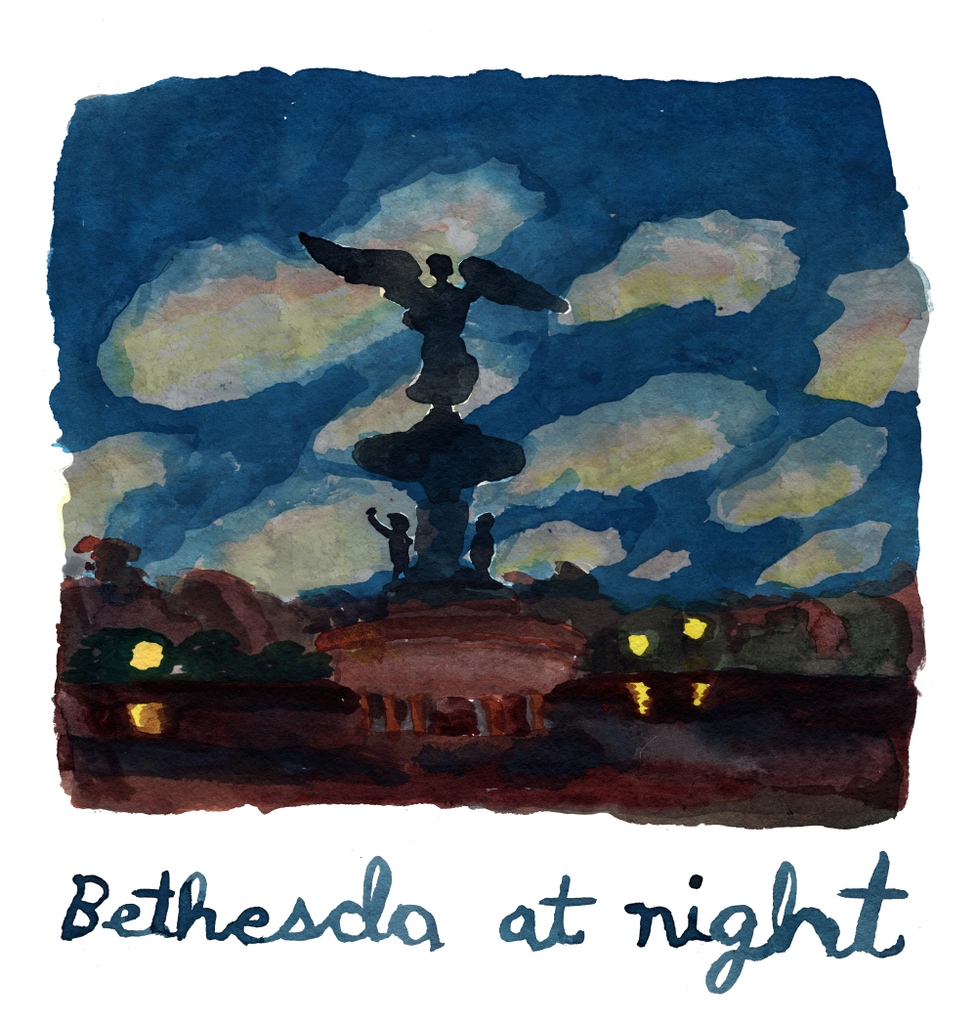 A little ode to lingering in Central Park after sunset 🌙 #EditorialIllustration <a href="/CentralParkNYC/">Central Park</a> #NYC