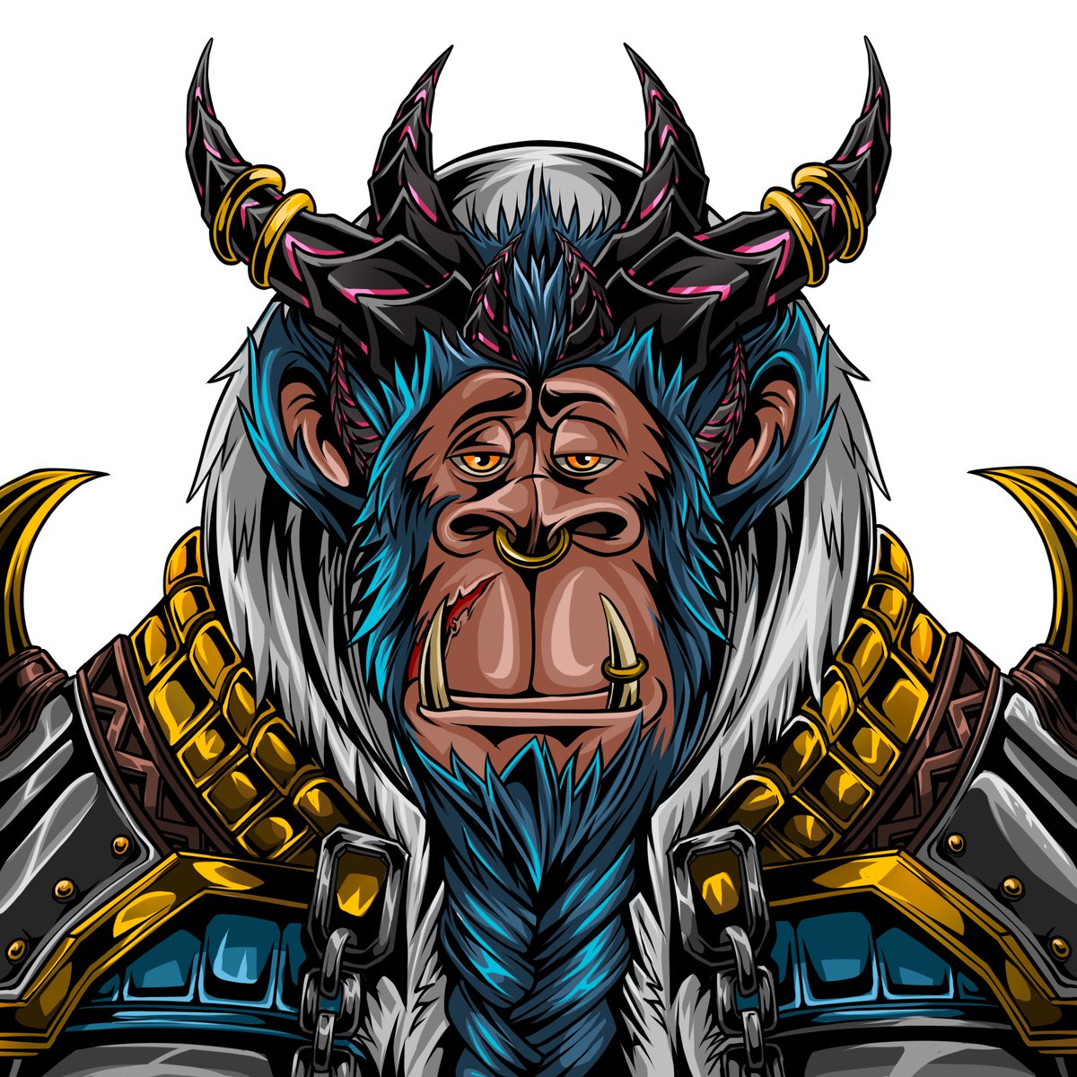 DexAdiNow's tweet photo. I'm Zakhar From India, I've Been Working On A Fanart For Quite Awhile Now. I Have A Special Place For Hapebeast And MAYC In My Heart And I Wanted To Create Something Which Showcases My Love For Both. @DigimentalLDN @TheCarlbrutal @_trouvelot @Nnsmo_ https://t.co/qtwJqRA1Oz