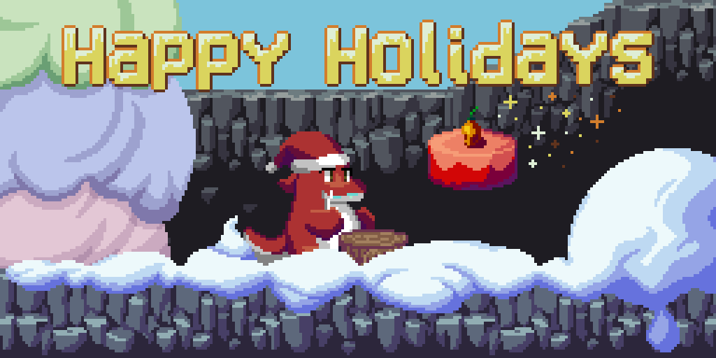 Happy Holidays to everyone! 

A lot of Cake and joy to all of you! ❤️🐉

#happyholidays2021 #pixelart
