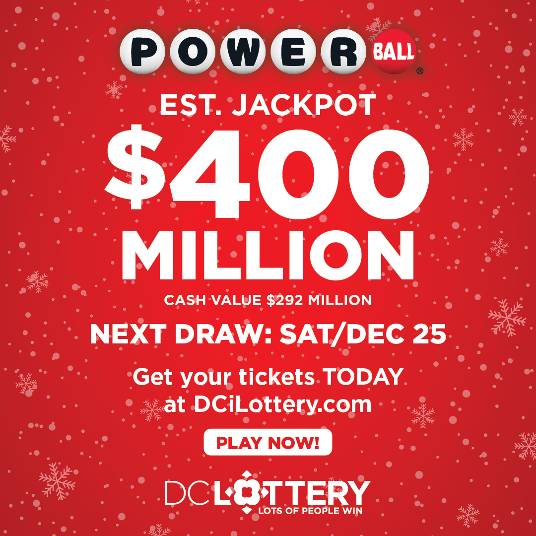 DCLottery's tweet photo. Powerball® could deliver the ultimate #Christmas gift to a lucky ticket holder this holiday season! Get your tickets at your nearest DC Lottery retailer or online at https://t.co/sSkDmRSSWm #LotsOfPeopleWin https://t.co/Q7xacZuNbw