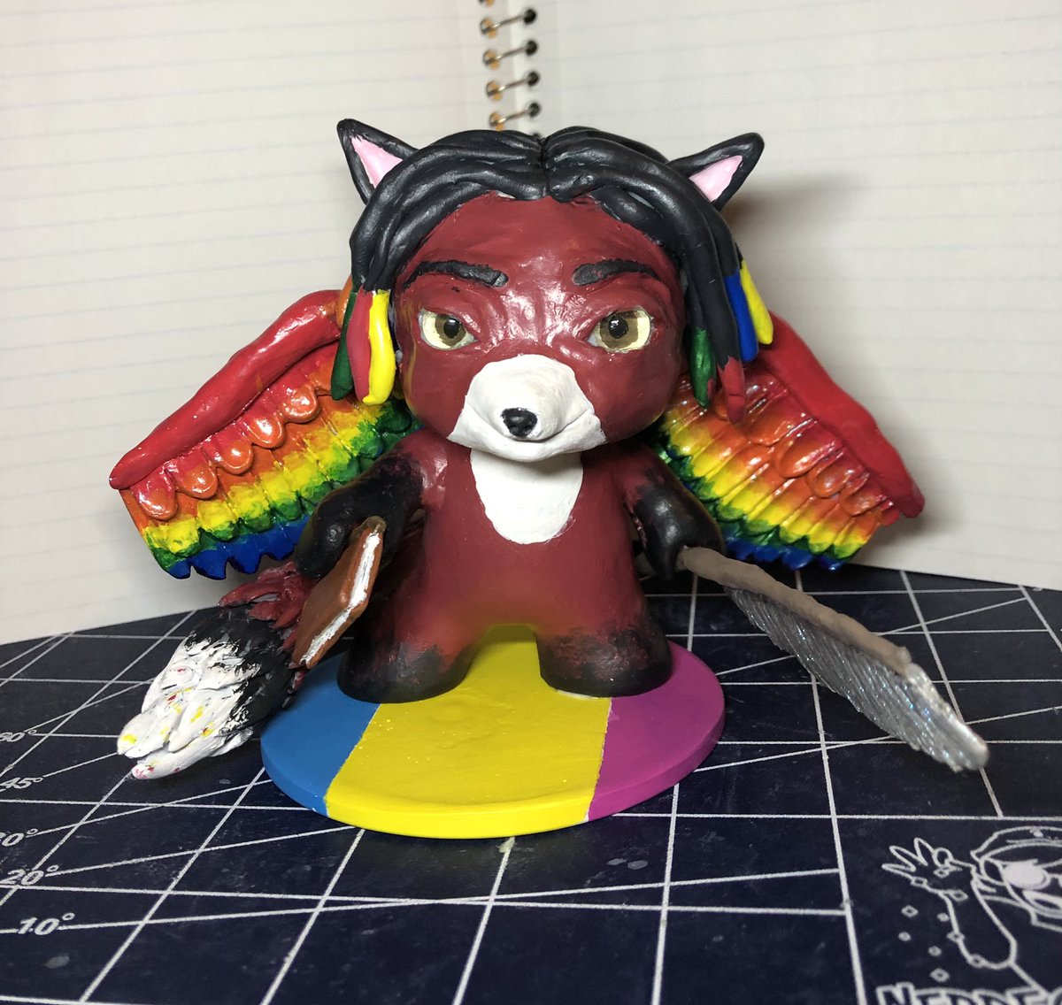 Monkeeshrines's tweet photo. So, I got the @NerdECrafter craft kit, and it is super awesome. This is the first time I’ve ever sculpted anything. I’m so happy with how it turned out, and my best friend loves the gift I made her with it! https://t.co/yQqQFUaneb