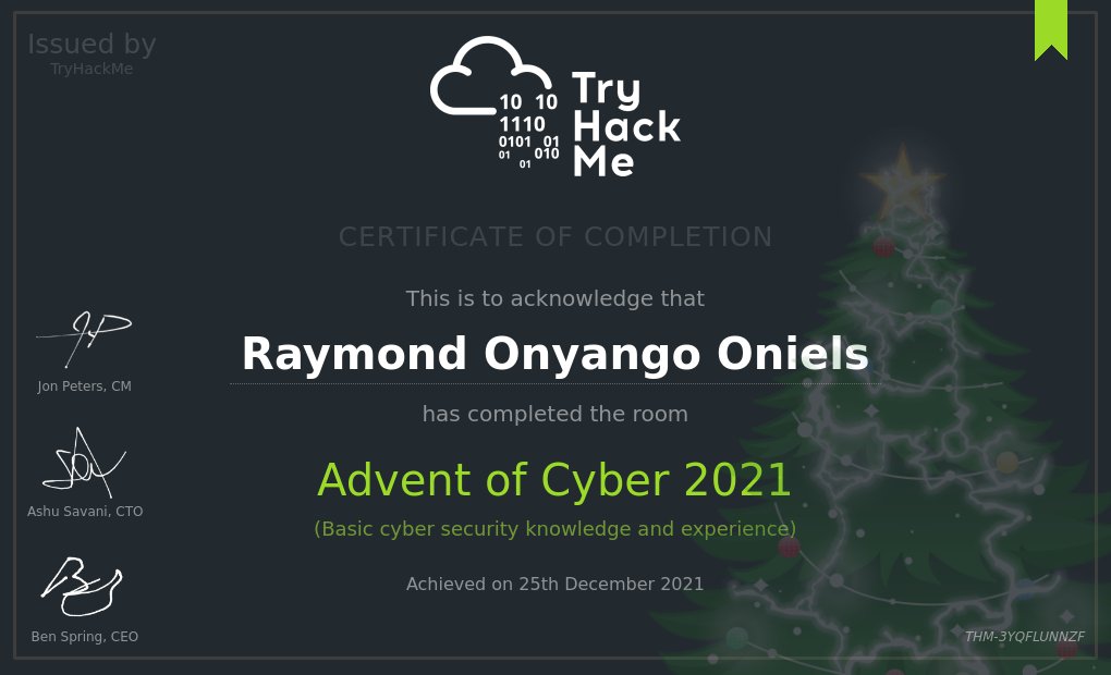 R7Kop's tweet image. #Christmas cert! #adventofcyber #adventofcyber3 #tryhackme
