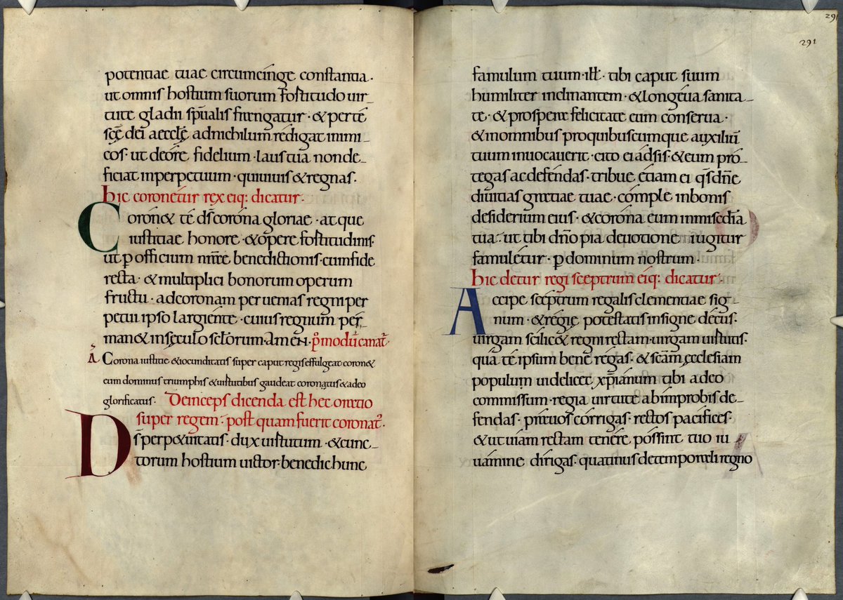 ParkerLibCCCC's tweet photo. #ParkerAdvent2021 Day 25 #ChristmasDay!
This #Pontifical, or bishop’s service-book, belonged to #Stigand, AbC 1052-1070, who used this very book at the coronation of #William the Conqueror when he crowned him in #WestminsterAbbey OTD in 1066 (as depicted in the Bayeux Tapestry). https://t.co/WeVcY9s63D