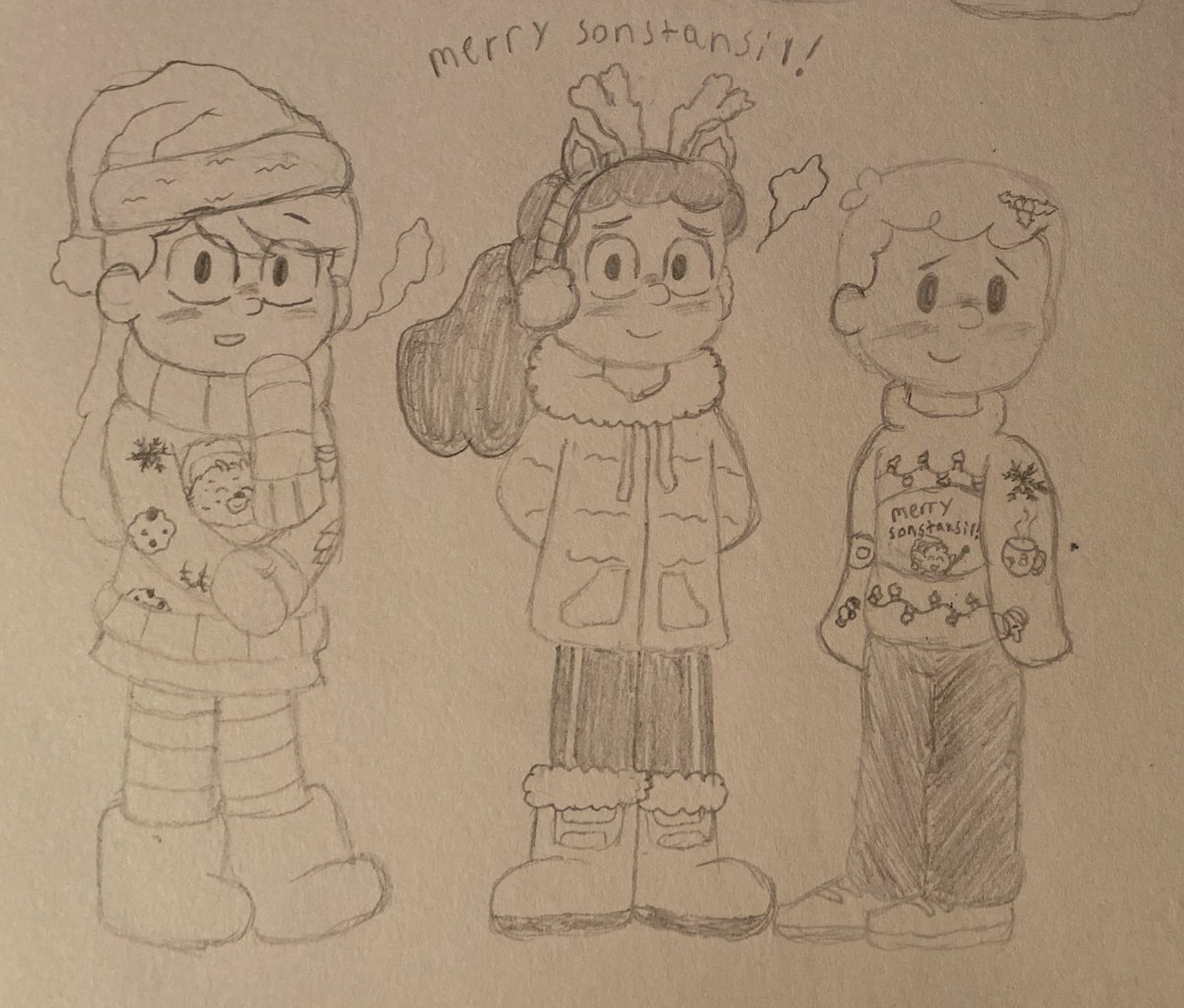 HTrolberg's tweet photo. Several months and I still remember how to draw them 😈

Have a happy Sonstansil from the Hilda trio! 🎄❄️☺️

#Hilda #hildatheseries #MerryChristmas https://t.co/tQ0quN0Cv3