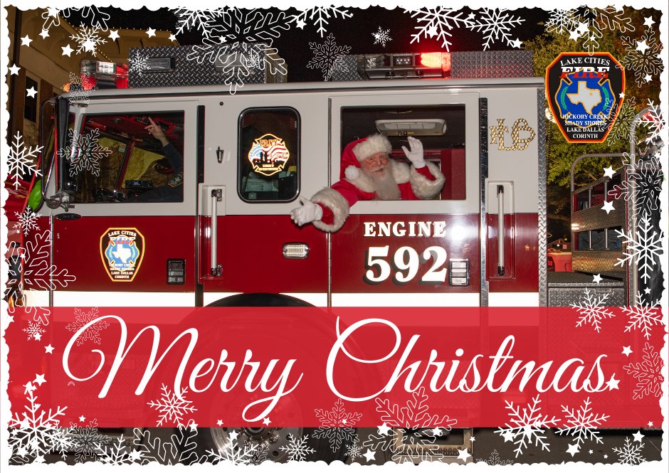 LCitiesFD's tweet image. Merry Christmas from the Lake Cities Fire Department! We hope everyone has a safe and wonderful holiday!