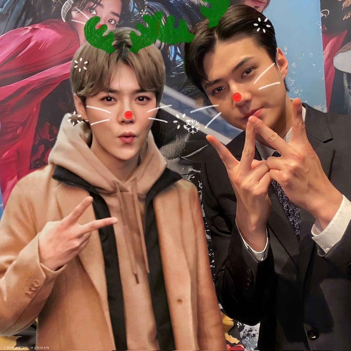 Twinned__HunHan's tweet photo. Merry Christmas 🎄❄️⛄

#HUNHAN #SELU #勋鹿 https://t.co/Q913sfO13v