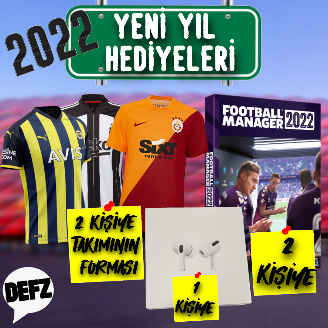 Büyük 2022 Çekilişi 🎁 🎉

🎁 1 kişiye Airpods
🎁 2 kişiye #FM22 Football Manager 2022
🎁 2 kişiye tuttuğu takımın forması

✅ Bizi Takip Et @defzsports 
✅ Bu Gönderiyi RT yap

✅ Son katılım tarihi 31 Aralık
🎁 Çekiliş sonuçları 2 Ocak 2022'de açıklanacaktır.

#hediye #yeniyıl