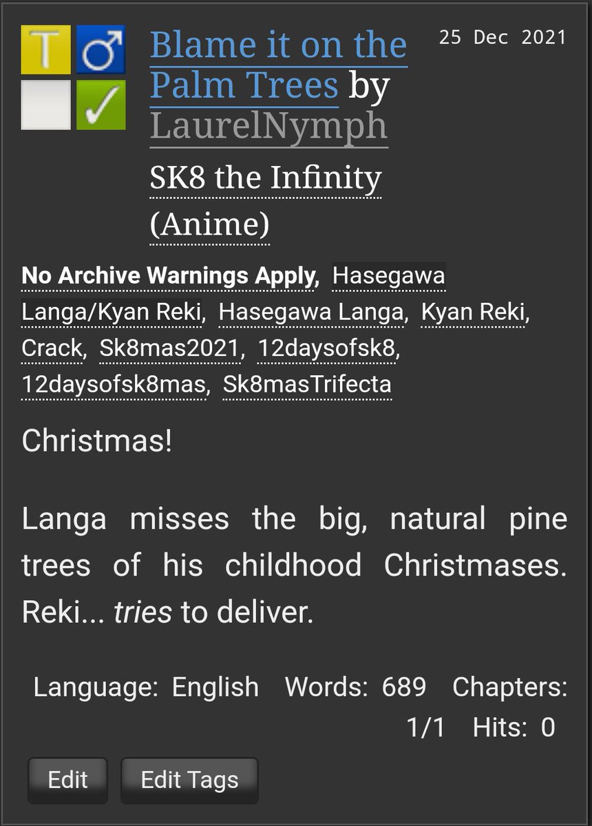 dreamingofcake's tweet photo. Final day, Christmas!
Since I messed up the palm trees prompt at the end of Sk8tember, I decided to use Sk8mas to fix it.
https://t.co/0TzvpowEeO
#Sk8mas2021 #12daysofsk8 #12DaysofSk8mas #Sk8masTrifecta #renga https://t.co/YfCF5DaYEl
