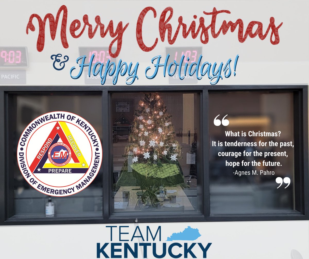 KentuckyEM's tweet photo. @KentuckyEM wishes you a Merry Christmas &amp; happy holidays. We hold those who have been affected by the storm in our hearts as we work toward recovery. And thanks to those who traveled from across the county to help our fellow Kentuckians during their time of need. #TeamKentucky https://t.co/sL9peGDwzN