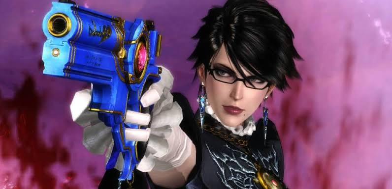 She points the gun at the reader